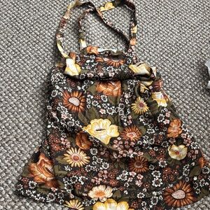 Spell Orange and Brown Floral Top